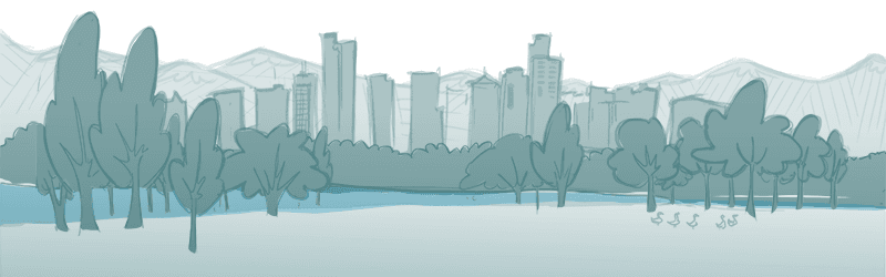 Image from Colorado HealthOP of background 3 of a park view within a city