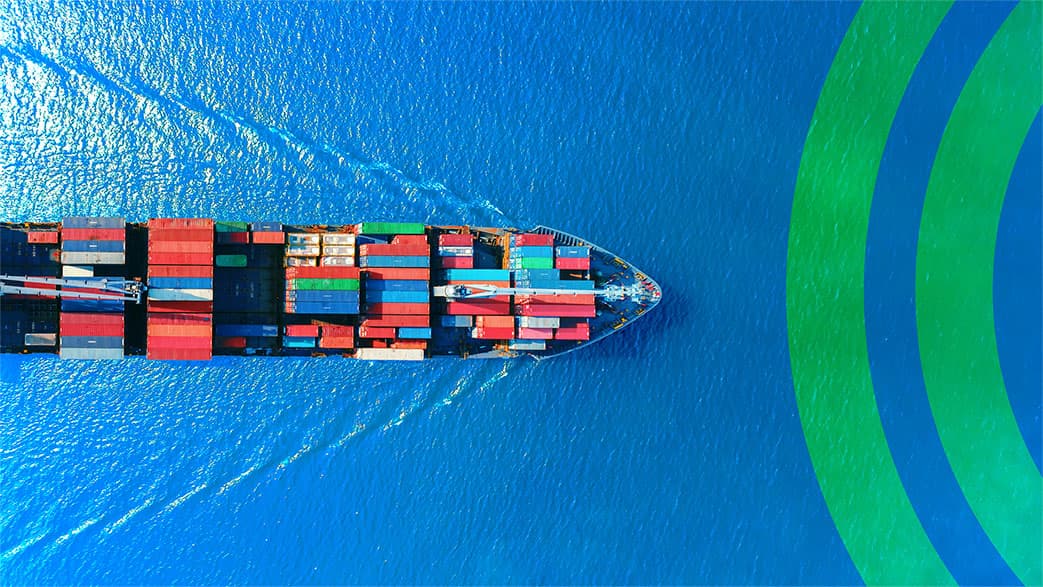 Image from IMSA showing container ship from above