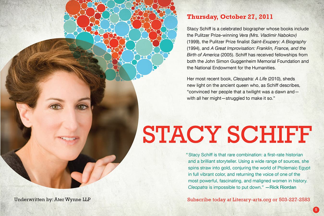 Image from Literary Arts; Stacy Schiff