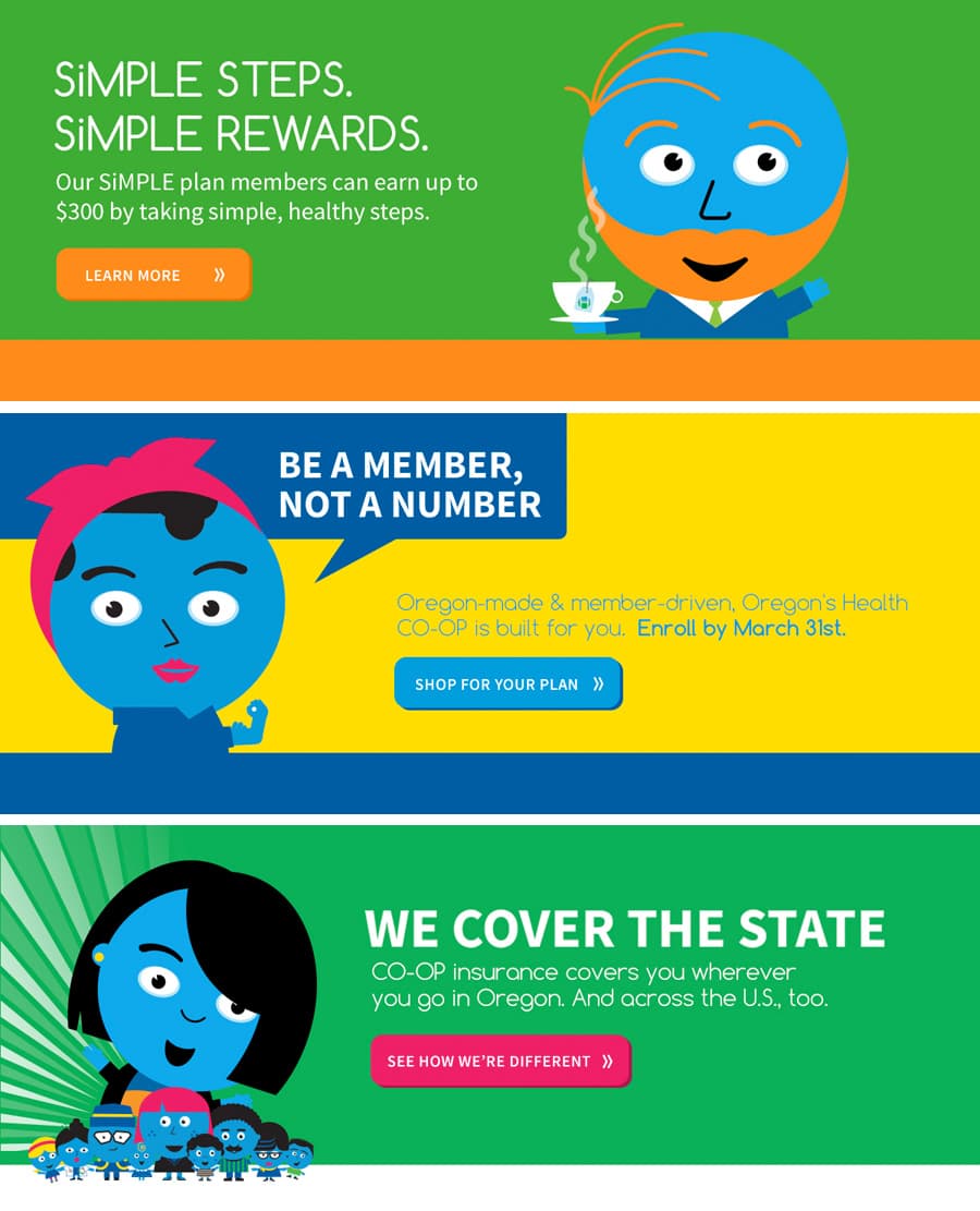 Image from Oregon's Health Co-Op Digital homepage art