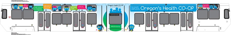 Image from the Oregon's Health Co-Op, train wrap