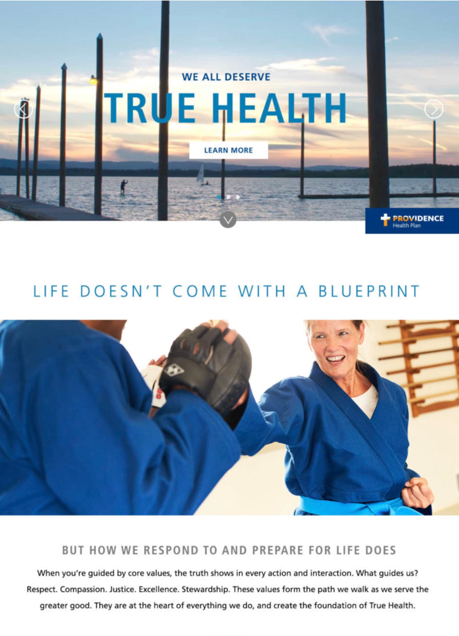 Image of Providence website landing page