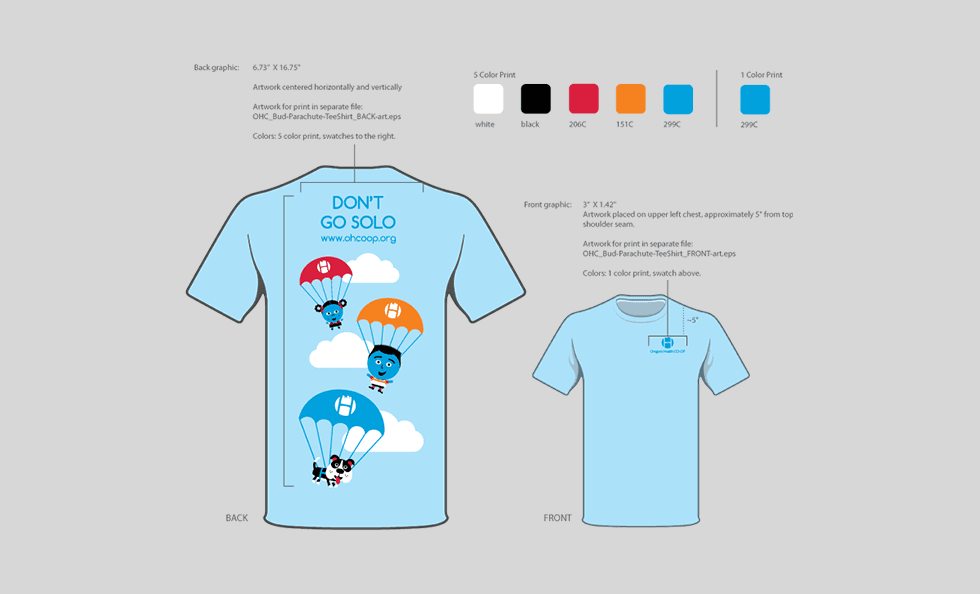 Image from Oregon's Health Co-Op t-shirt development